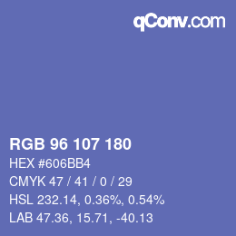 颜色代码: RGB 96 107 180 | qconv.com