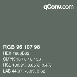 颜色代码: RGB 96 107 98 | qconv.com