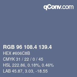 カラーコード: RGB 96 108.4 139.4 | qconv.com