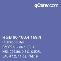 カラーコード: RGB 96 108.4 169.4 | qconv.com