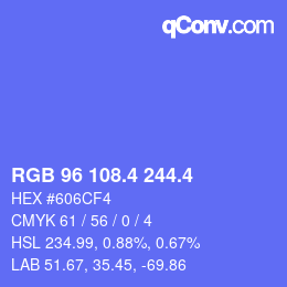 カラーコード: RGB 96 108.4 244.4 | qconv.com