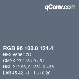 カラーコード: RGB 96 108.8 124.4 | qconv.com