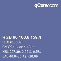 カラーコード: RGB 96 108.8 159.4 | qconv.com