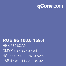 カラーコード: RGB 96 108.8 169.4 | qconv.com