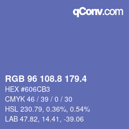 カラーコード: RGB 96 108.8 179.4 | qconv.com