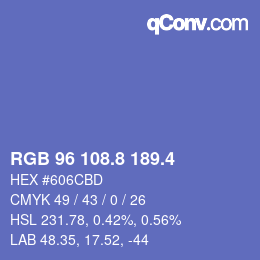 カラーコード: RGB 96 108.8 189.4 | qconv.com