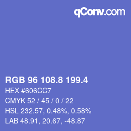 カラーコード: RGB 96 108.8 199.4 | qconv.com