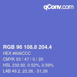 カラーコード: RGB 96 108.8 204.4 | qconv.com