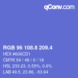 カラーコード: RGB 96 108.8 209.4 | qconv.com