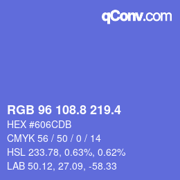 カラーコード: RGB 96 108.8 219.4 | qconv.com