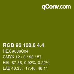 カラーコード: RGB 96 108.8 4.4 | qconv.com