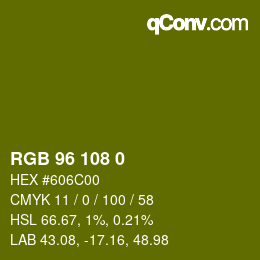 Color code: RGB 96 108 0 | qconv.com