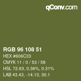 Farbcode: RGB 96 108 51 | qconv.com
