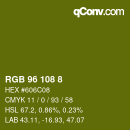 カラーコード: RGB 96 108 8 | qconv.com