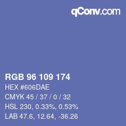 カラーコード: RGB 96 109 174 | qconv.com