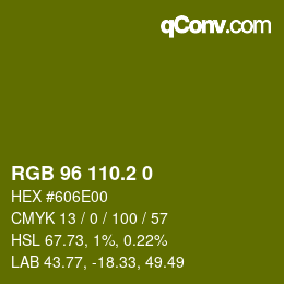 カラーコード: RGB 96 110.2 0 | qconv.com