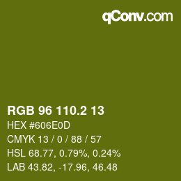 カラーコード: RGB 96 110.2 13 | qconv.com