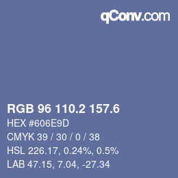 カラーコード: RGB 96 110.2 157.6 | qconv.com