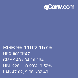 カラーコード: RGB 96 110.2 167.6 | qconv.com