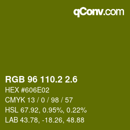 カラーコード: RGB 96 110.2 2.6 | qconv.com
