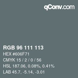 Color code: RGB 96 111 113 | qconv.com
