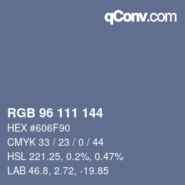 颜色代码: RGB 96 111 144 | qconv.com