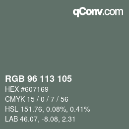 カラーコード: RGB 96 113 105 | qconv.com
