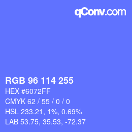 Color code: RGB 96 114 255 | qconv.com