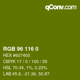 Color code: RGB 96 116 0 | qconv.com