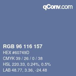 Farbcode: RGB 96 116 157 | qconv.com