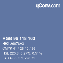 カラーコード: RGB 96 118 163 | qconv.com