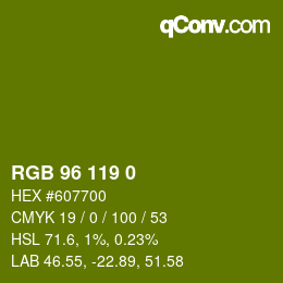 Color code: RGB 96 119 0 | qconv.com