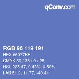 Color code: RGB 96 119 191 | qconv.com