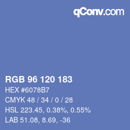 カラーコード: RGB 96 120 183 | qconv.com