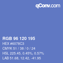 Farbcode: RGB 96 120 195 | qconv.com