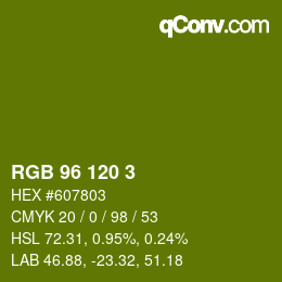 颜色代码: RGB 96 120 3 | qconv.com