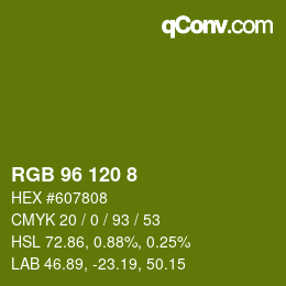 颜色代码: RGB 96 120 8 | qconv.com