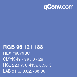 Color code: RGB 96 121 188 | qconv.com