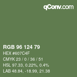 Farbcode: RGB 96 124 79 | qconv.com