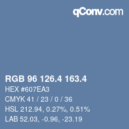 カラーコード: RGB 96 126.4 163.4 | qconv.com