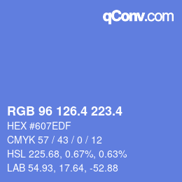 カラーコード: RGB 96 126.4 223.4 | qconv.com