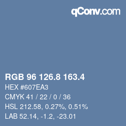 カラーコード: RGB 96 126.8 163.4 | qconv.com