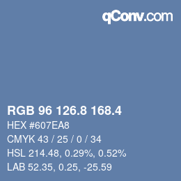 カラーコード: RGB 96 126.8 168.4 | qconv.com