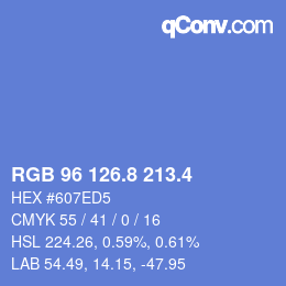 カラーコード: RGB 96 126.8 213.4 | qconv.com