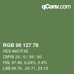 Código de color: RGB 96 127 78 | qconv.com