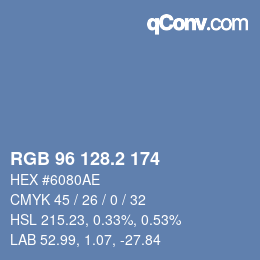 カラーコード: RGB 96 128.2 174 | qconv.com
