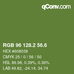 カラーコード: RGB 96 128.2 56.6 | qconv.com