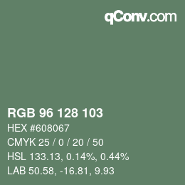 カラーコード: RGB 96 128 103 | qconv.com