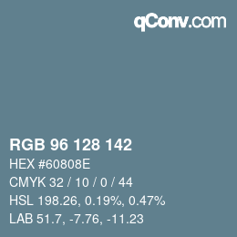 Color code: RGB 96 128 142 | qconv.com