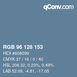 カラーコード: RGB 96 128 153 | qconv.com